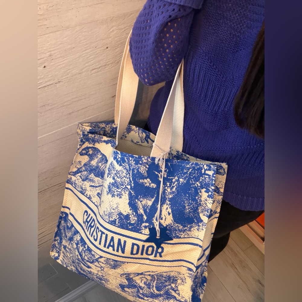 NWOT Dior Blue and White Christian Dior Canvas Tote - Picture 9 of 15